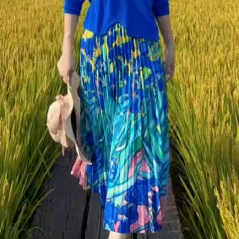 

Spring and Autumn Dopamine Simple Irregular Long Sleeve Fresh Drape Skirt korean fashion clothing korean style