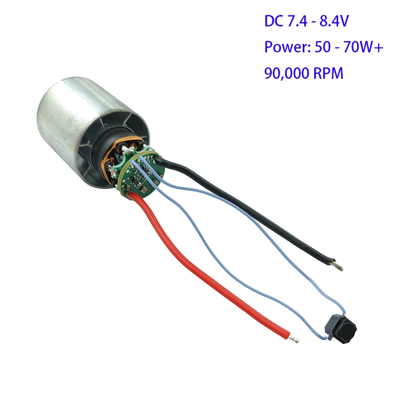 DC 7.4V 130,000RPM Brushless Motor DC 7.4 - 8.4V 220W Ultra-high Speed BLDC 3-Phase CNC Aluminum Alloy Impeller Ducted DIY Fan