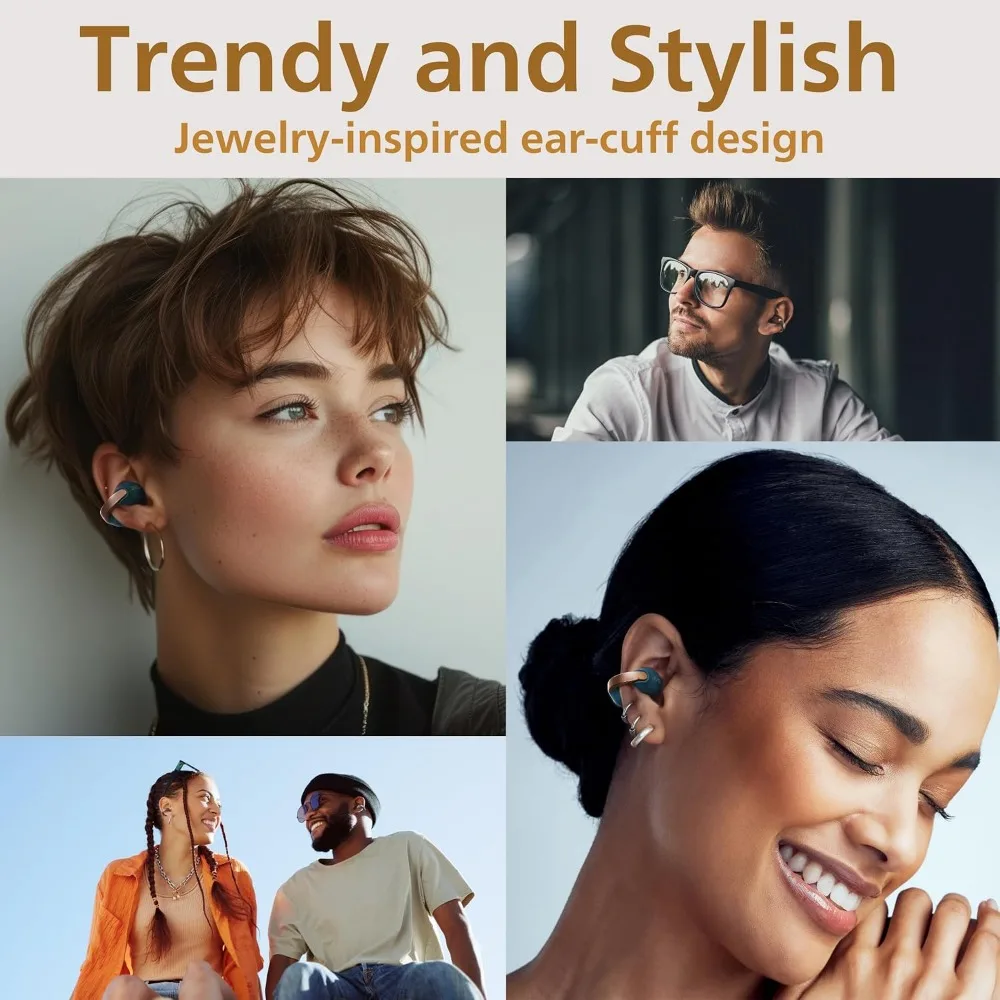 Wireless Open Ear Earbuds,Bluetooth 5.3,24H Battery,Water Resistant,Mic,Comfort & Awareness,Ear Clip - view 3