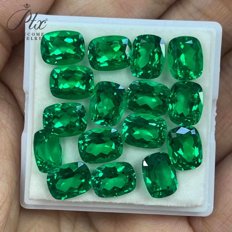 

Lab Grown Colombia Emerald Elongate Cushion Hydrothermal Gemstone Diy Jewelry Material with AGL Certificate Top Quality Beads