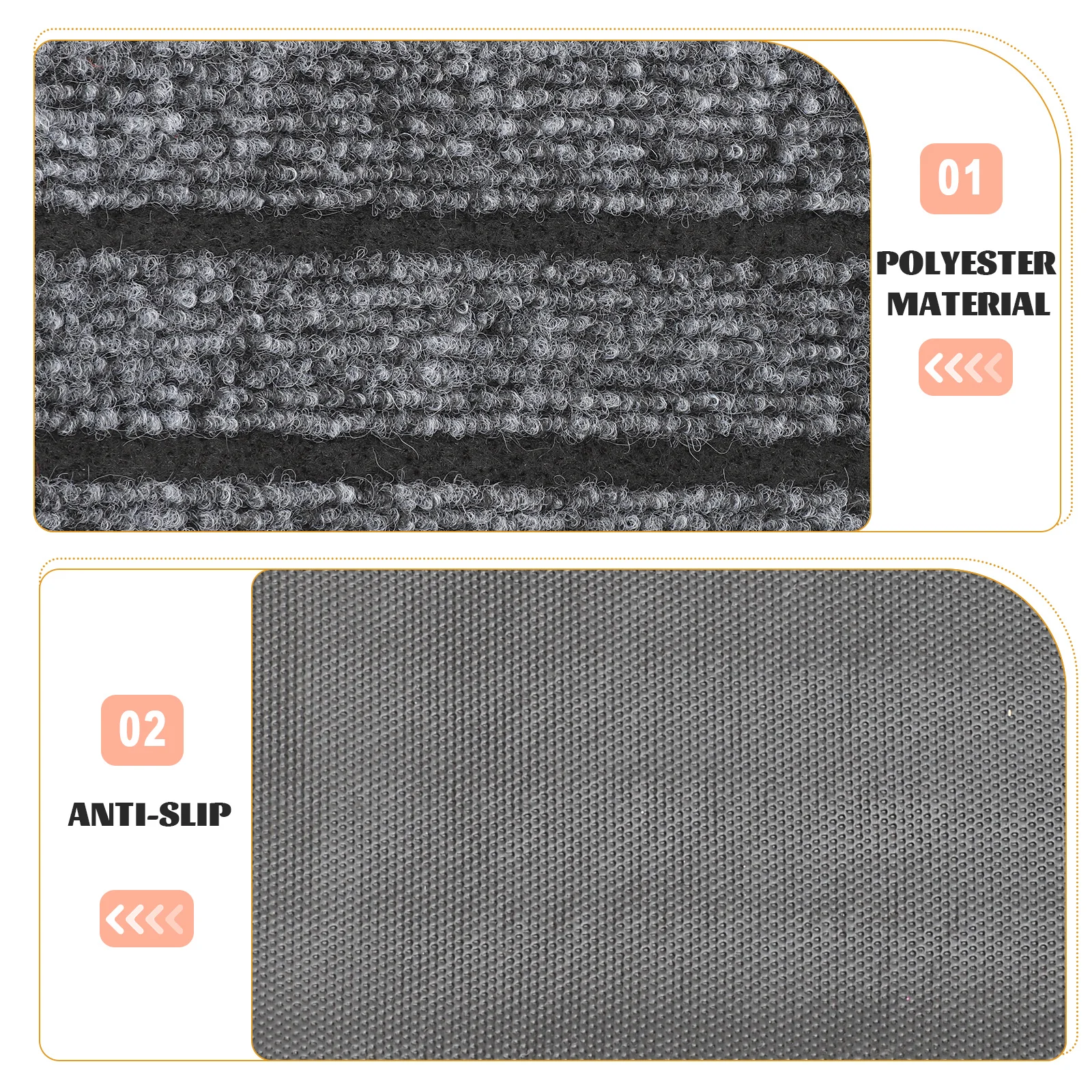 

Stair Tread Carpet Anti Slip Mat for Stairs Dark Grey 26x75cm Non Skid Stair Pad Kids Dogs Durable Practical Home