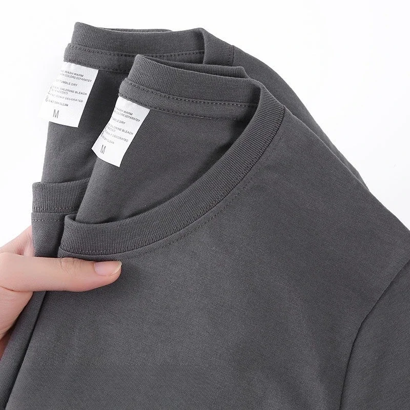 100% Cotton Solid T-Shirts Men's Women's Short Sleeve White Tees Casual Breathable Loose Round Neck T-shirt Couple Tops image 4