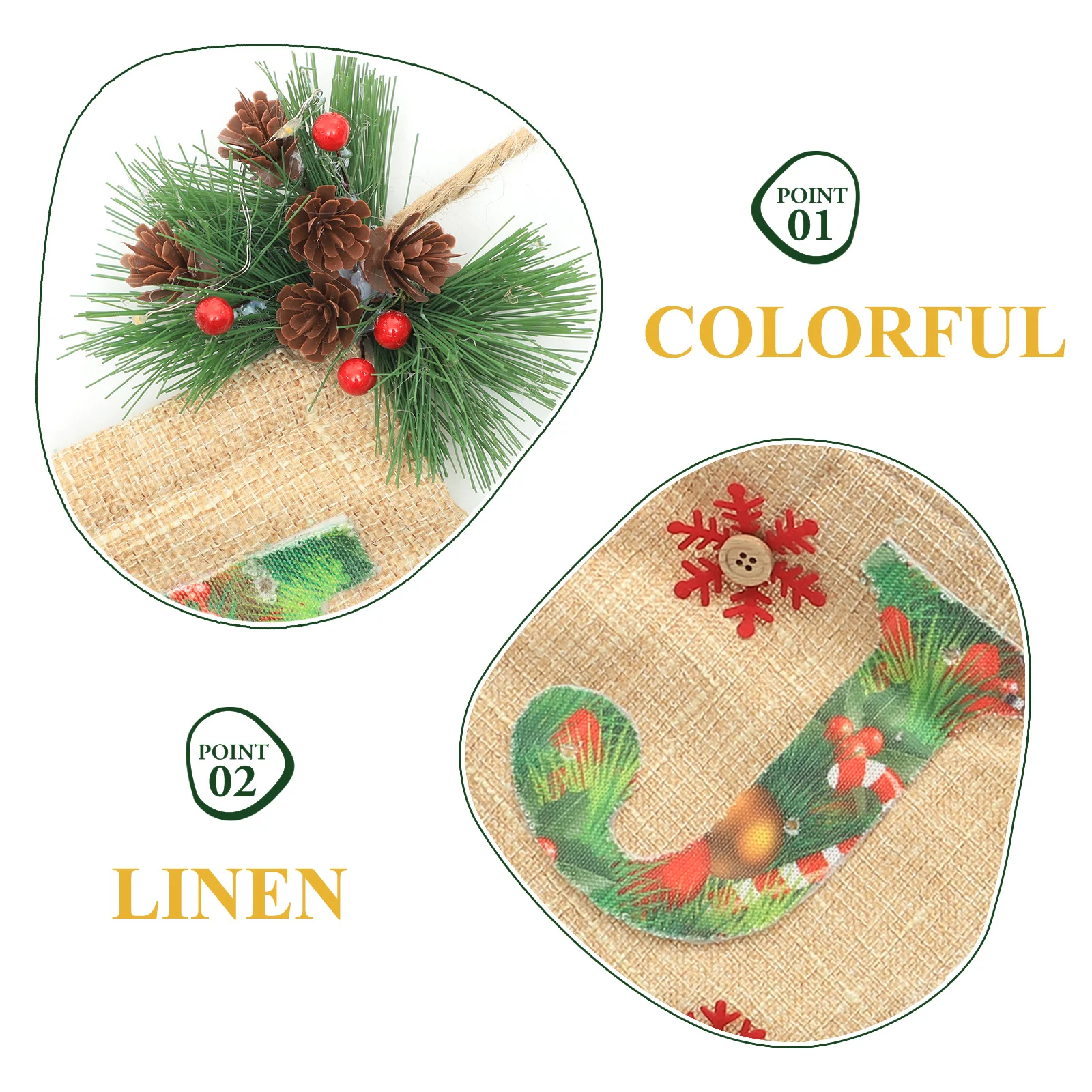 

Christmas Letter Banner Linen Material Party Decorations Hanging Banner Xmas Pattern Festive Supplies Reusable