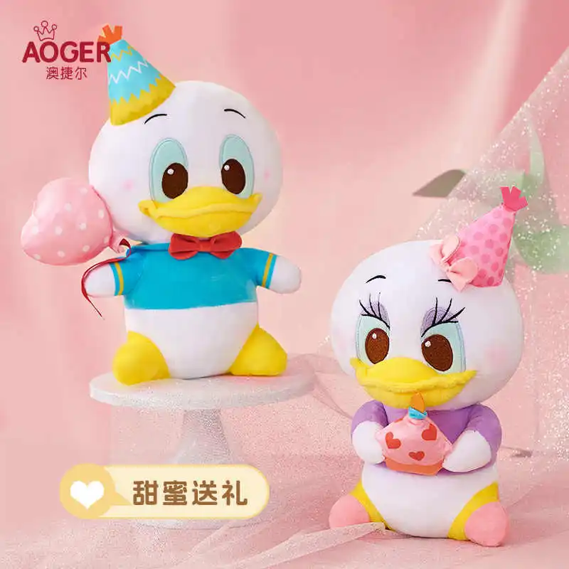 Disney-licensed Plush Toys Celebrate in Joy Donald Duck & Daisy Duck Dolls – Adorable Stuffed Animals Perfect Birthday Gifts