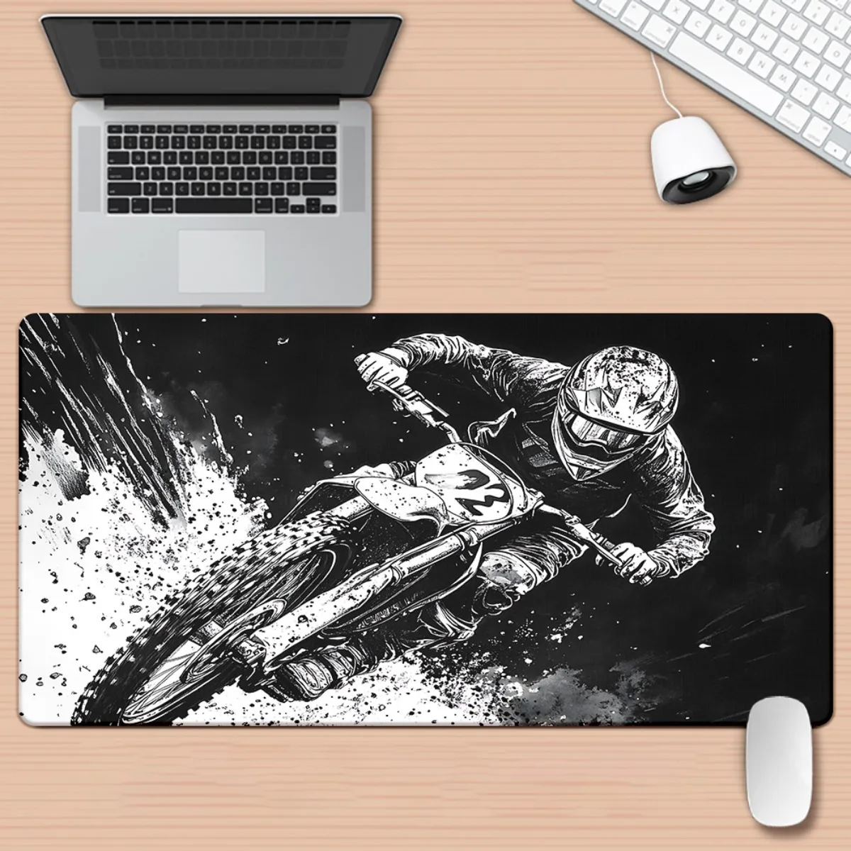 

Off-road motorcycle track XXL anti-slip game and office PC mouse pad with wear-resistant rubber bottom and multiple functions