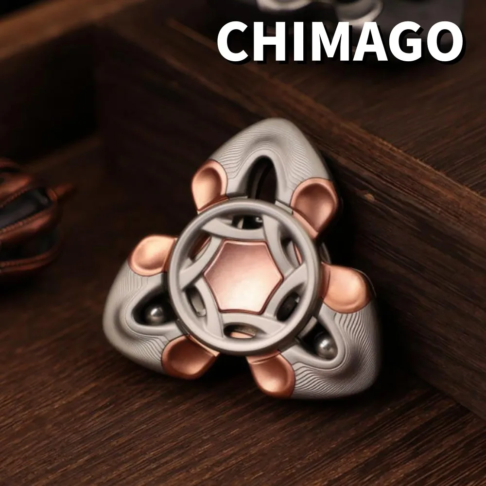 CHIMAGO EDC Macchina in acciaio inossidabile Finitura Fidget Spinner Fidget Toys per adulti Accessori da scrivania Spinner agitati