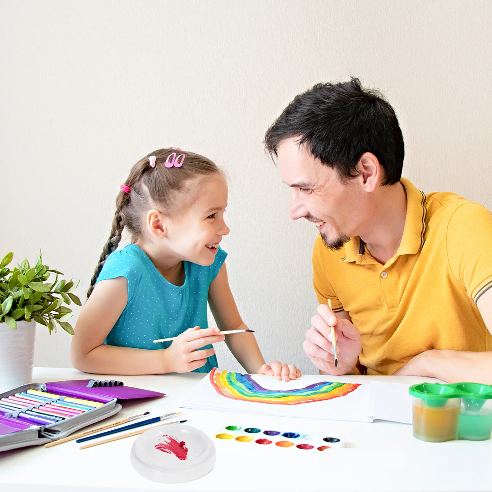 صينية طلاء بخمس طبقات، لوحة بلاستيكية، خلاط ألوان متين للألوان المائية، صينية خلط الطلاء الفني بنفسك