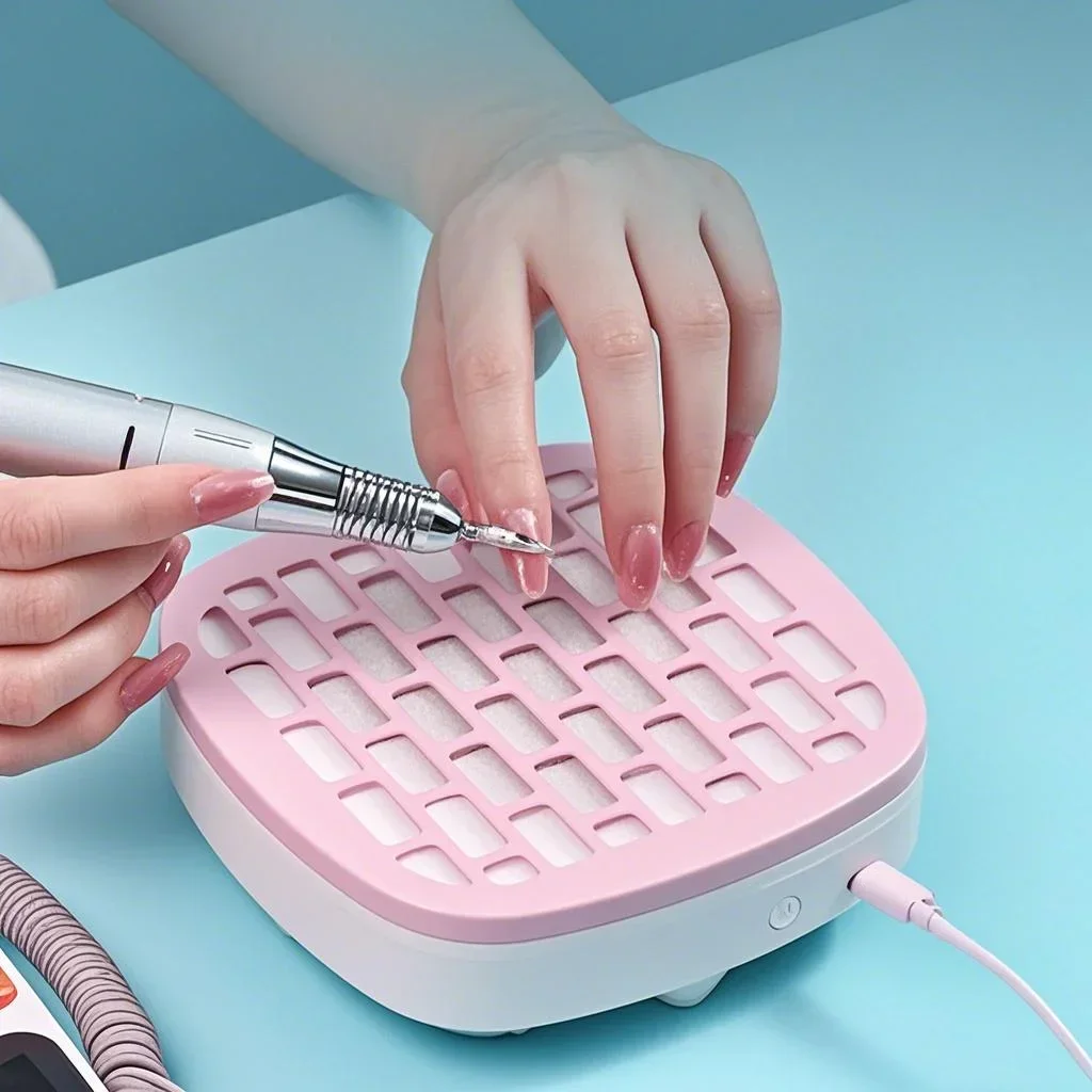 Mini Nail Dust Collector Extractor Fan For Manicure Machine Powerful Nail Vacuum Cleaner With Remove Paper Filter Nail Equipment