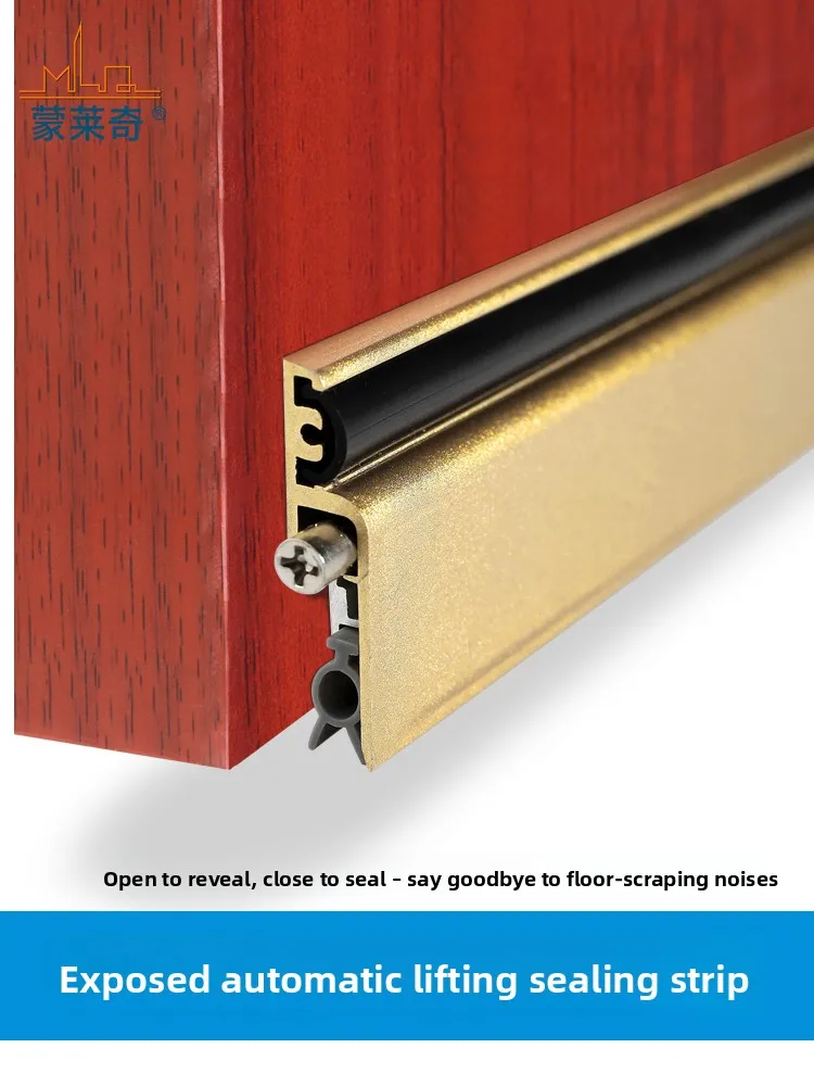 Automatic Door Bottom Seal Surface Mounted Sweep Drop Down Soundproof Strip Dust Proof Gap Filler Insect Windproof Draft Stopper