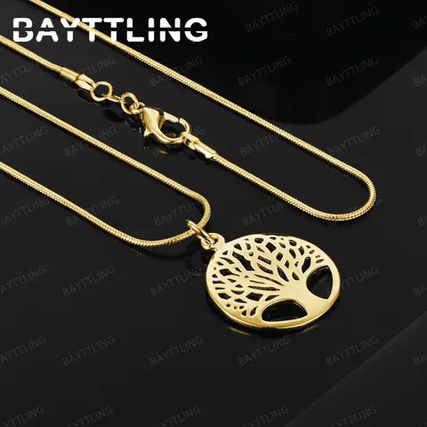 925 Sterling Silver  18K Gold 16-30 Inch Delicate Tree Pendant Necklace for Women, Wedding Gift Accessory Jewelry