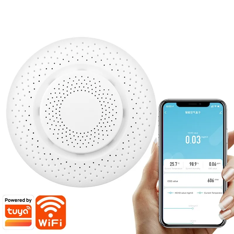 

TY-AIR-1 Tuya Wifi Air Box Formaldehyde VOC Carbon Dioxide Temperature and Humidity Detector Smart Home