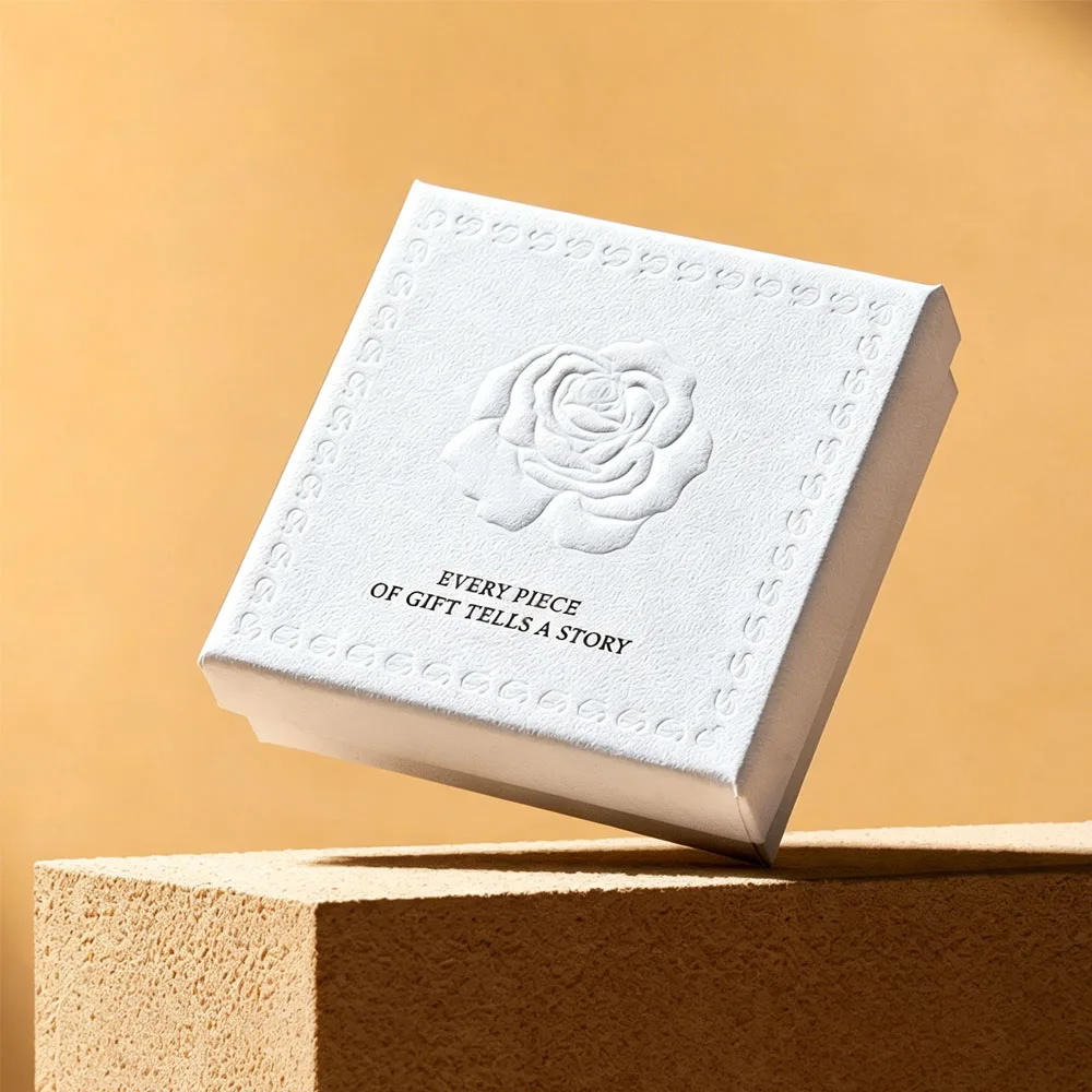 24 Stück Schmuckboxen mit geprägtem Rosenmuster auf dem Deckel, für Ohrstecker, Ringe, Armbänder, Anhänger, Halsketten, zur Aufbewahrung und Organisation. – Detail 6