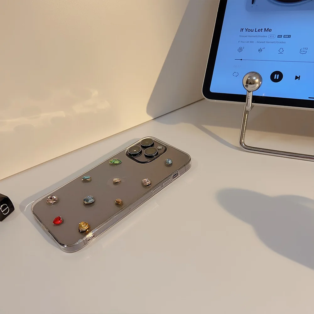 Luxuriöse glänzende 3D-Diamant-klare Handyhülle für iPhone 16, 15, 14, 13, 12, 11 Pro Max X XS XR Xs Max, glitzernde Strass-Silikonhülle – Detail 11