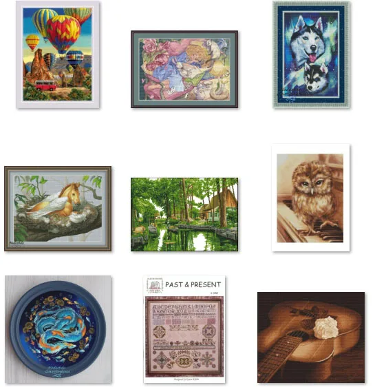 

Cross Stitch Set DIY Kit Embroidery Needlework Craft Packages Cotton Fabric Floss Embroidery Owl on Piano 41-52