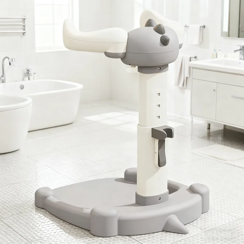 Baby standing bath for 6-24 months with adjustable height stand baby washing butt armrest stand baby standing bath table