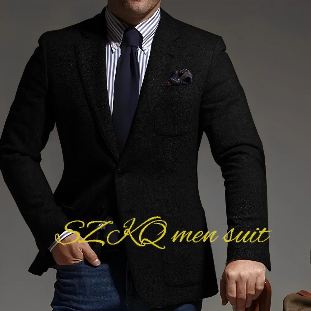 Men's Suit Vintage Herringbone Jacket 2 Button Casual Male Custom Color Blazer XS-5XL Mens Coat