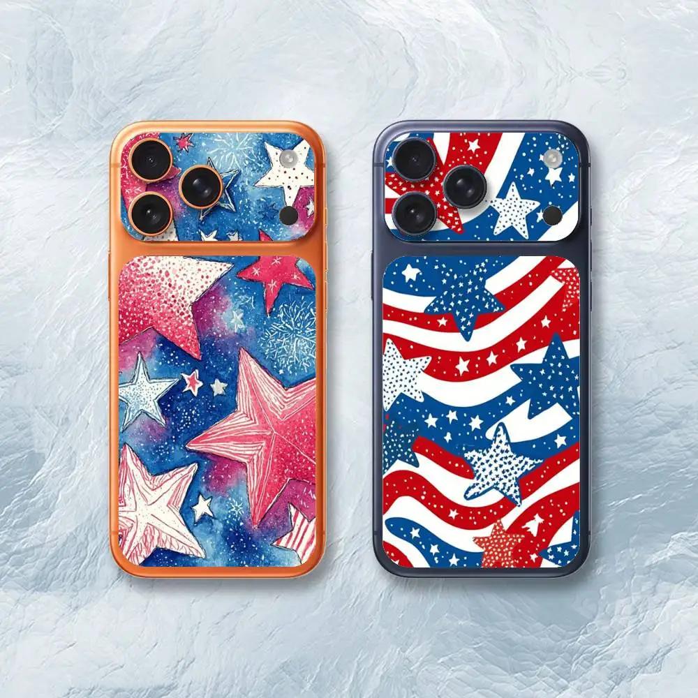 

US Independence Day Stars Sticker Film Wrap Decal Sticker for iPhone 17 Pro Max