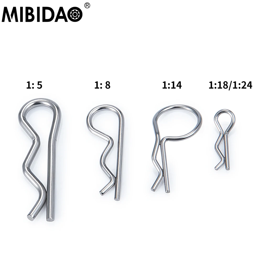 MIBIDAO 50Pcs RC Car Body Shell Clips Pin Housing Latch R Buckles Fixed For 1/24 1/18 1/14 1/8 1/5 Buggy Truggy DIY Parts