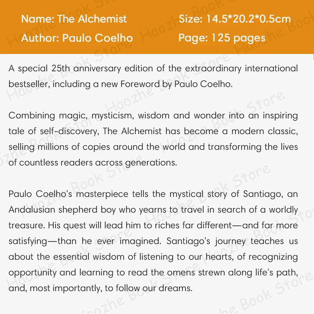 The Alchemist, 25th Anniversary: A Fable About Following Your Dream Metaphysical & Visionary Fiction English Book Paperback