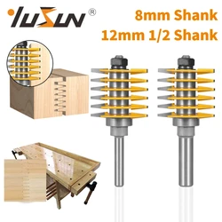 YUSUN 2 Teeth Adjustable Finger Joint Router Bit Woodworking Milling Cutter For Wood Bit Face Mill End Mill