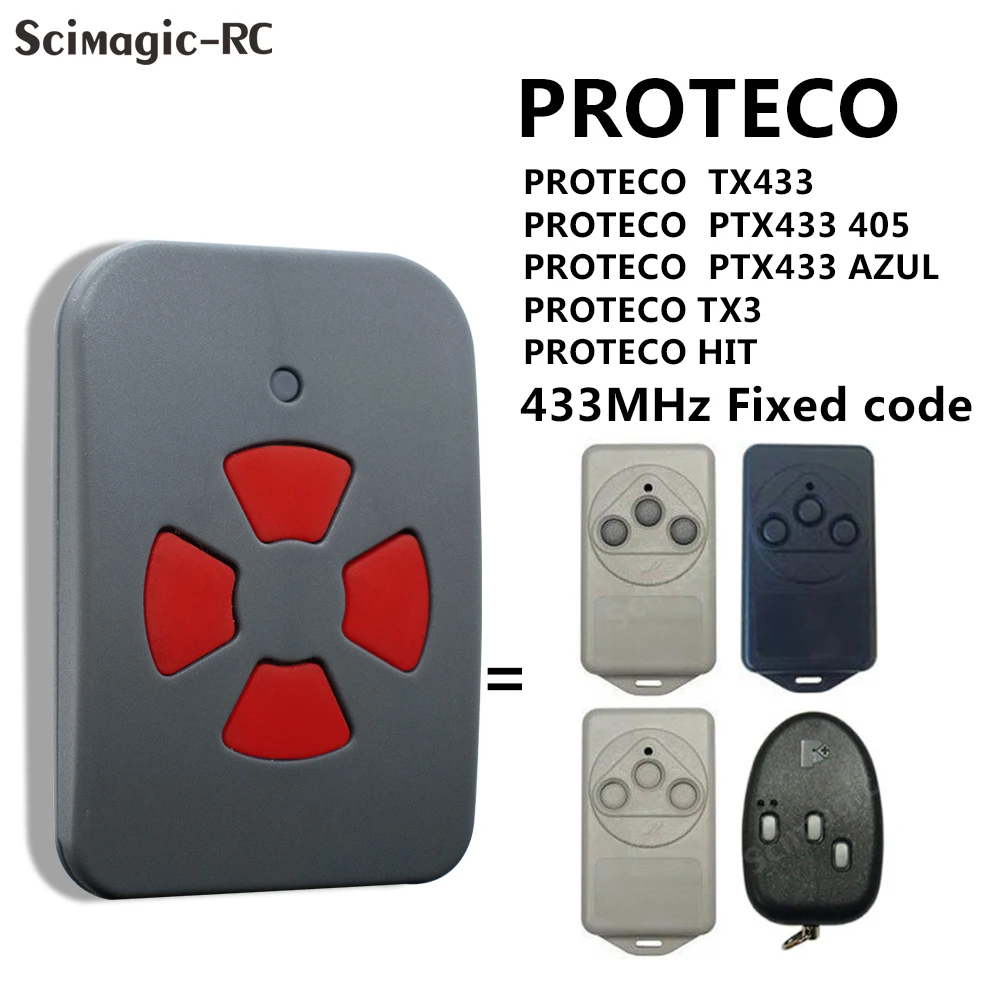 

Clone PROTECO HIT TX3 TX433 PTX 433 405 Garage Door Opener Key 433MHz Fixed Code PROTECO Remote Control TX433