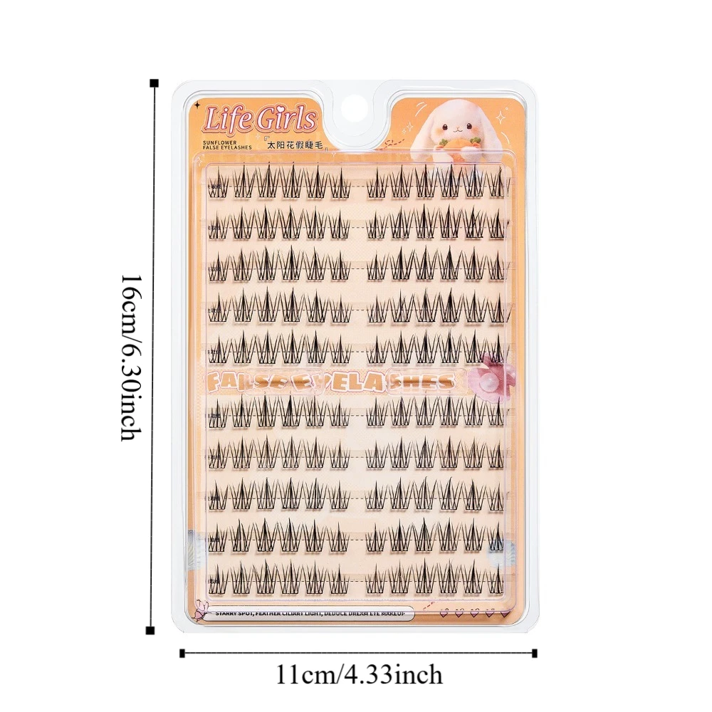 Segmented Individual Eyelashes Large Capacity Sunflower Camellia L Curl False Eyelashes Oblique Winged Long Lasting
