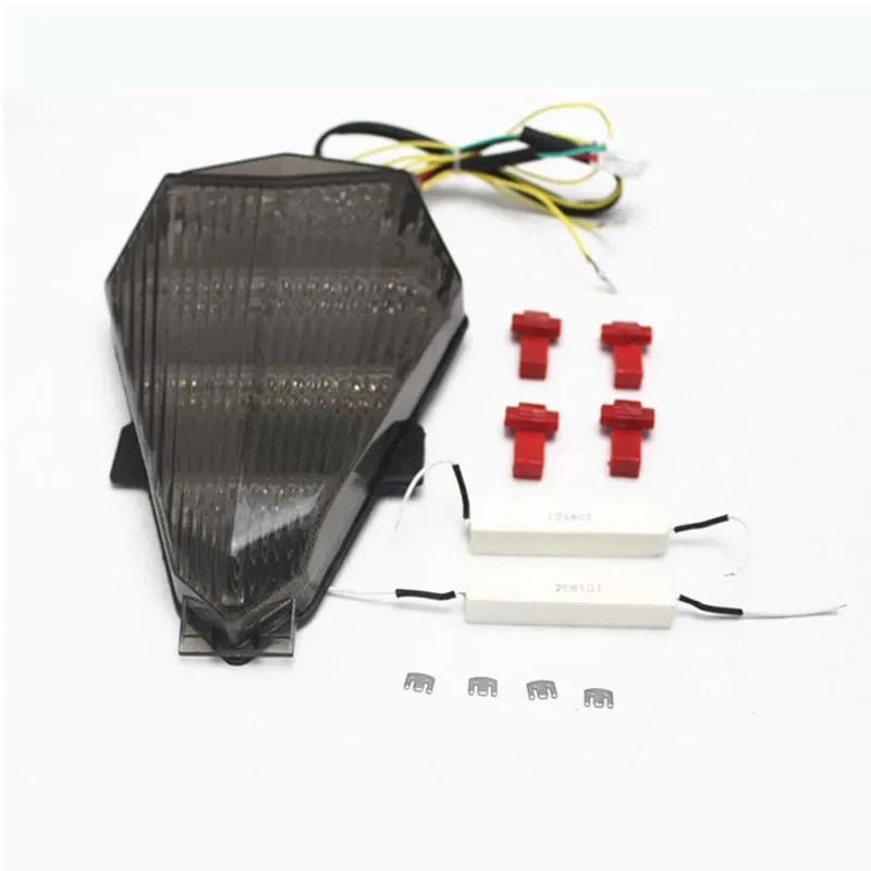 مؤشر إيقاف الضوء الخلفي للسيارة LED معدات تصميم جيدة مع عدسة دخان لـ 2006-2013 Yamaha YZF R6 #2