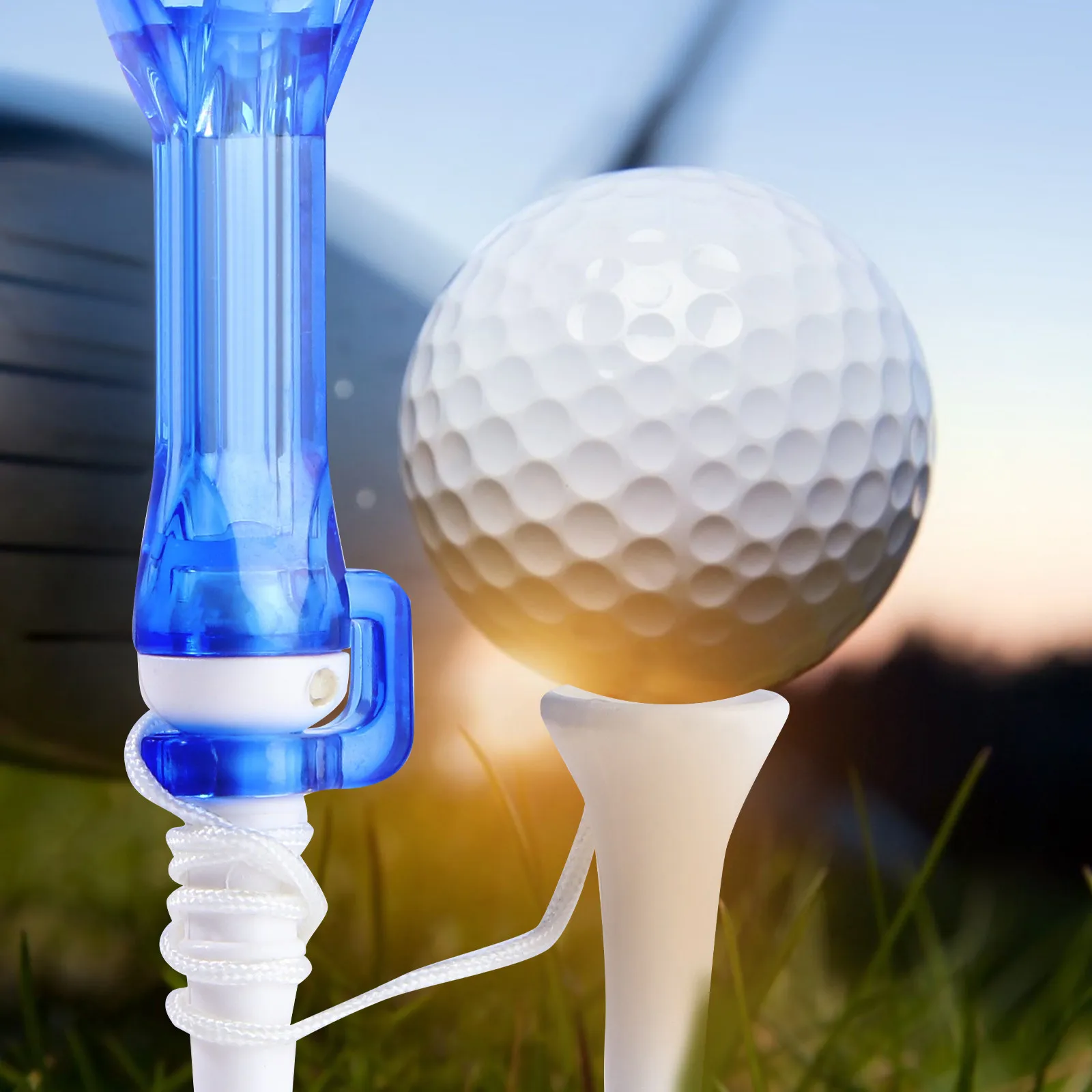 2Pcs Ergonomic Plastic Golf Tees Smooth Insertion Stable Support Lightweight Portable Golf Ball Stand Holder Training Aid