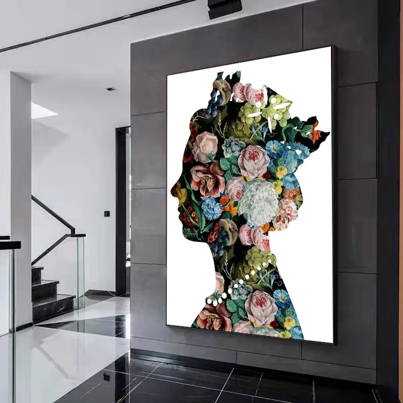 

Abstract Flowers Queen of England Posters and Prints Canvas Painting Wall Art Pictures for Living Room Home Decoration Cuadros