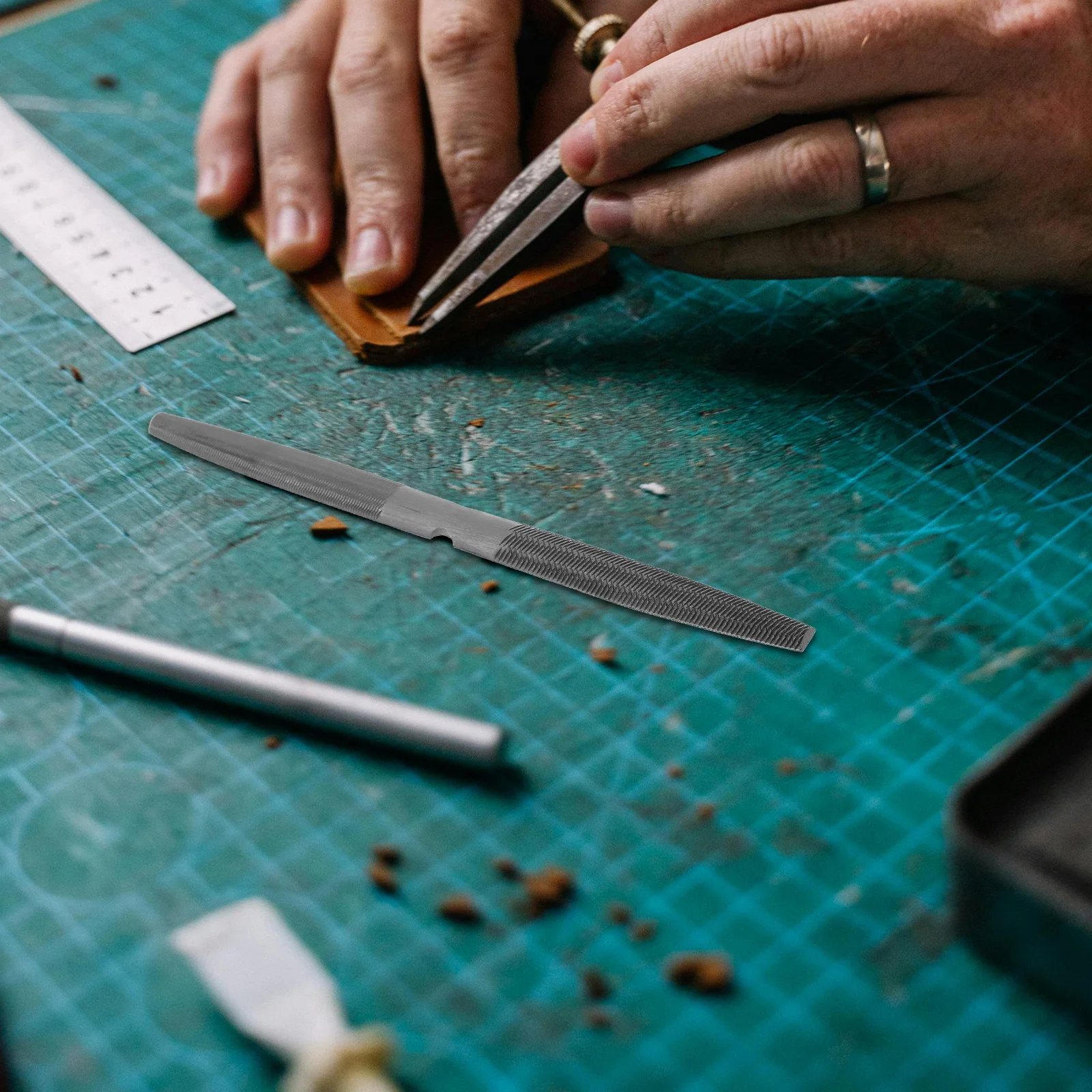 أداة نحت شمع المجوهرات مزدوجة نهاية نصف مستديرة لتشكيل الملفات متعددة الأغراض تستخدم صيانة نجار النحات