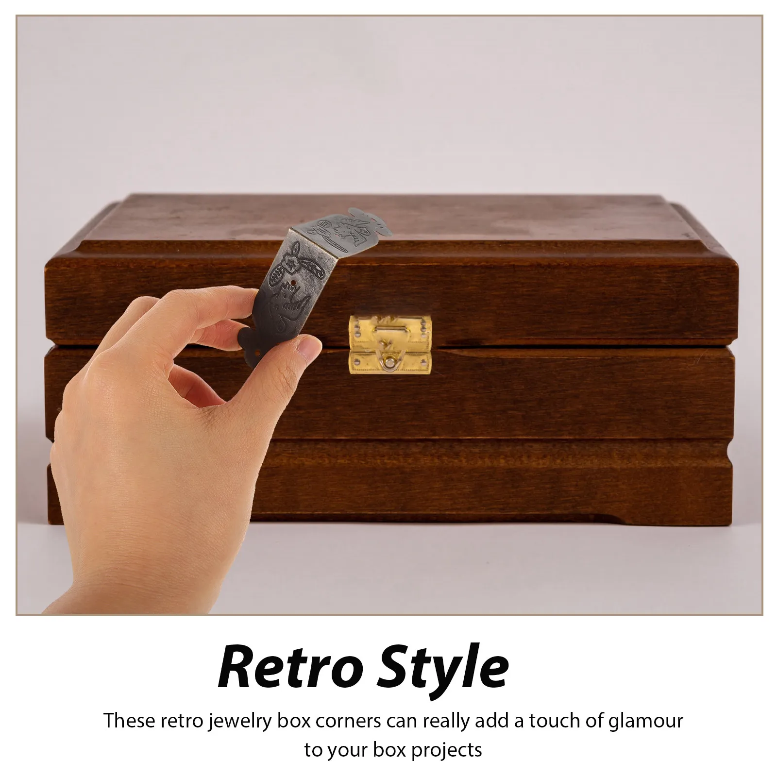 10Pcs Retro Metal Box Corner Protector Decorative Jewelry Case Guard Wooden Box Edge Cover Vintage Style