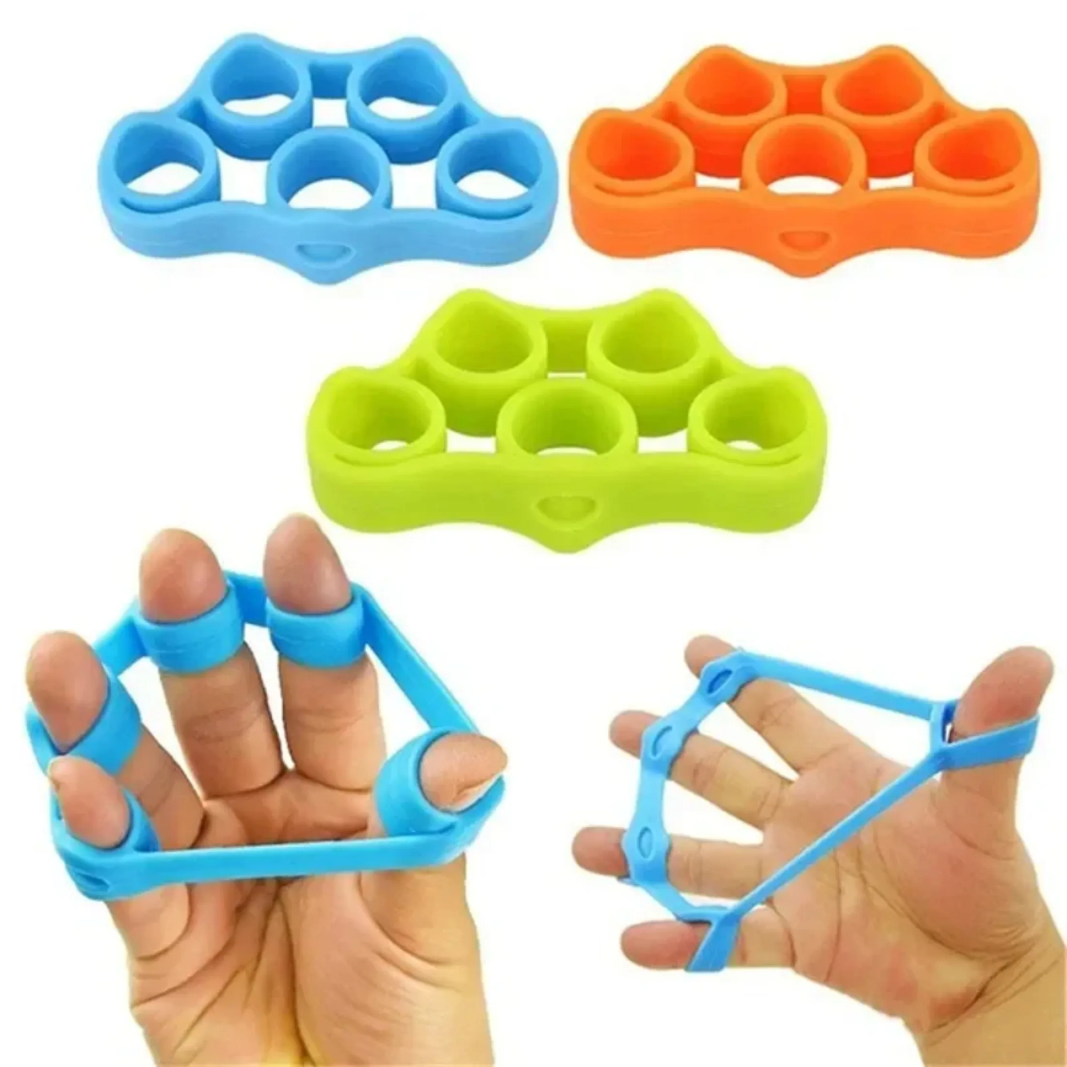 Hand Grip 5 Finger Exerciser Strength Trainning Power Forearm Rehabilitation Silicone Trainer Equipment Adjustable Strengthener