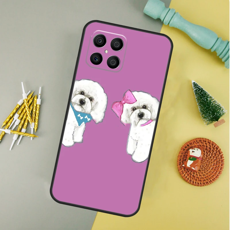 لطيف Bichon فريز الكلب جرو الكرتون غطاء ل الشرف X9b X9a X8b X8a X9 X9c 50 70 90 لايت 200 برو الشرف ماجيك 7 5 6 لايت حافظة