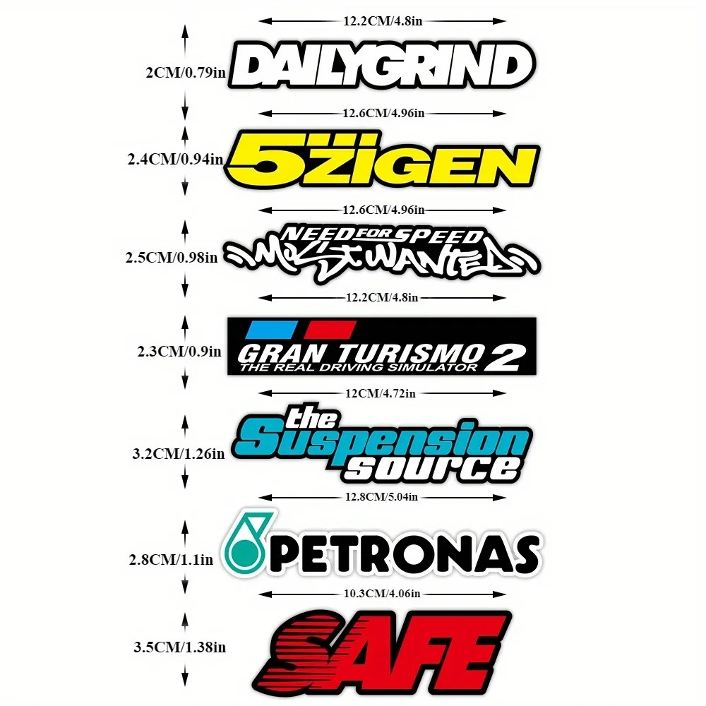 Racing Game Style Sticker Pack Waterproof Vinyl Decals Multi Color Car Motorcycle Body Modification Accessories