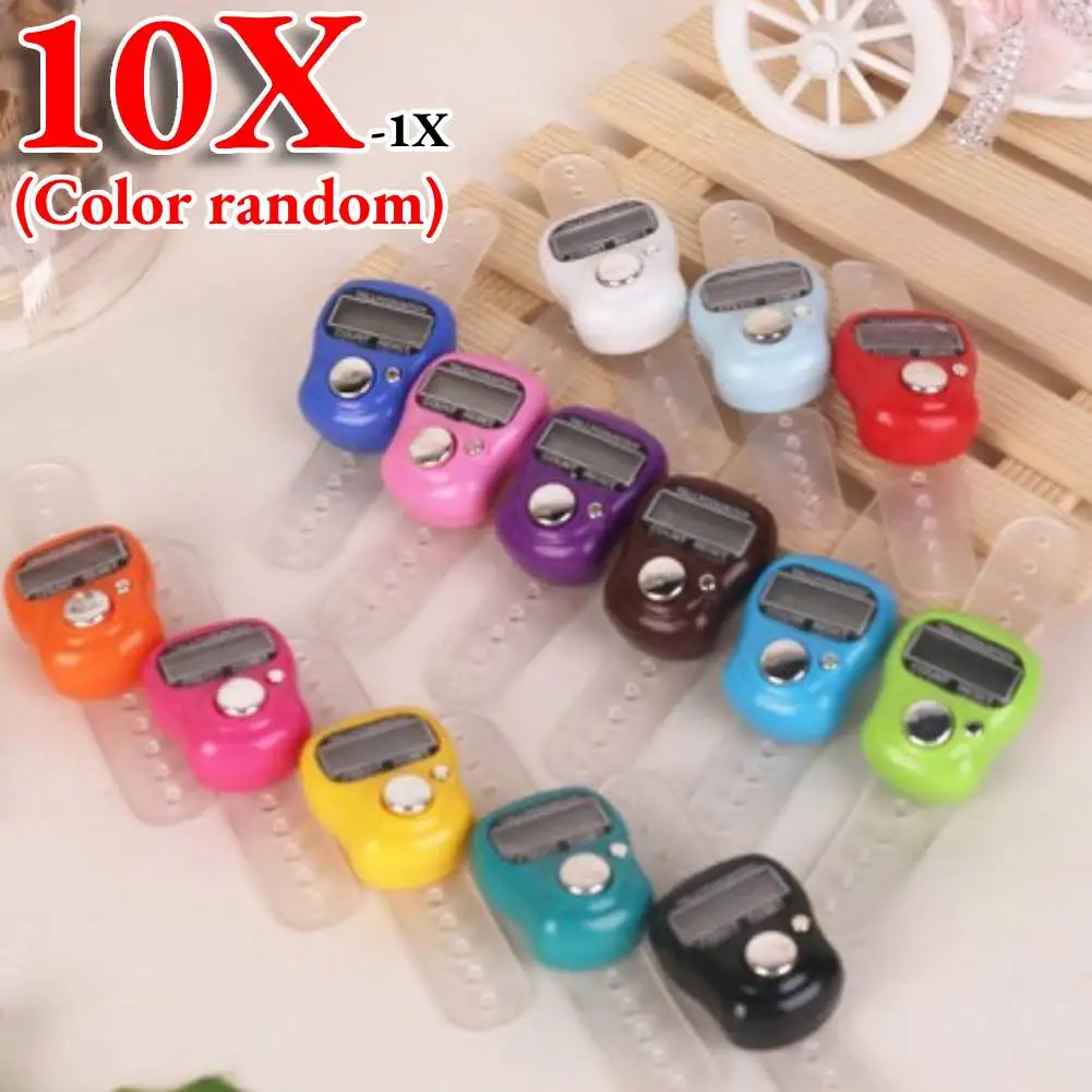 1-10PCS Mini Electronic Finger Counter Hand Tally Clicker Counter Ring Digital Counters Knitting Row Counter Stroke Contador