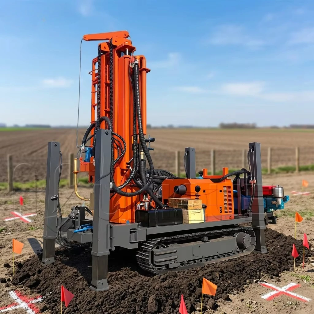 Hot Selling 200m 260m Portable Hydraulic Diesel Borehole Water Well Drilling Rig Machine for Farm Mining