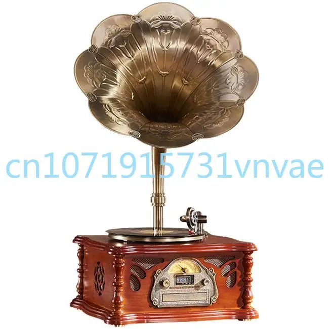 

Hot Sale Factory Supply Classic Wooden Radio Gramophone Luxury Retro Phonograph Record Player Antique Gramophone