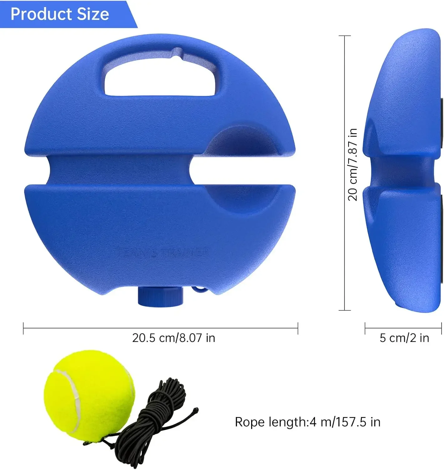 Kit de Rebatimento de Tênis Portátil 1W, Equipamento de Treinamento Solo com 1 Corda e Bolas para Iniciantes