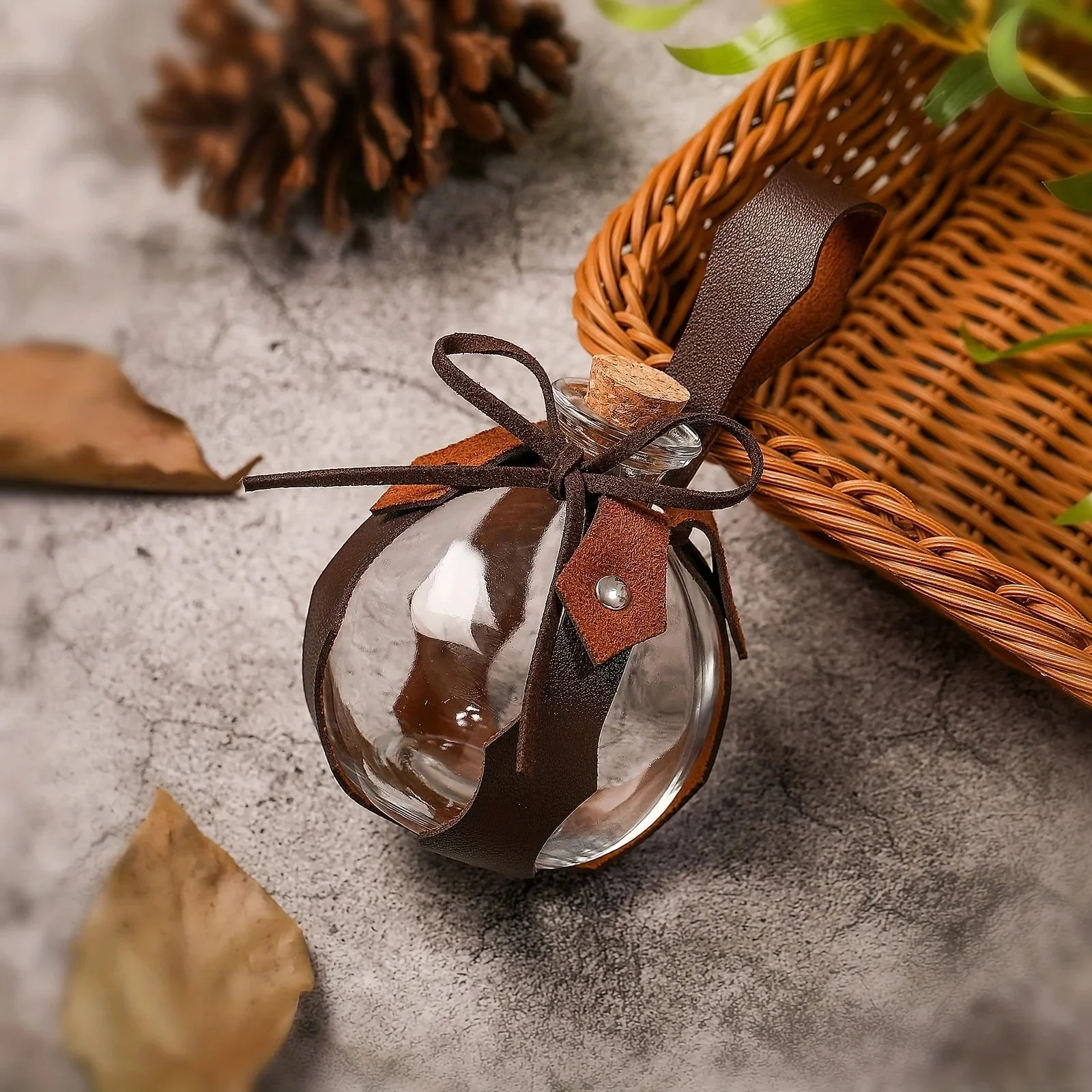 Medieval Witch Dark Magic Potion Water Bottle Renaissance Pharmacist PU Leather Holders Bottles Halloween Cosplay Costume Props