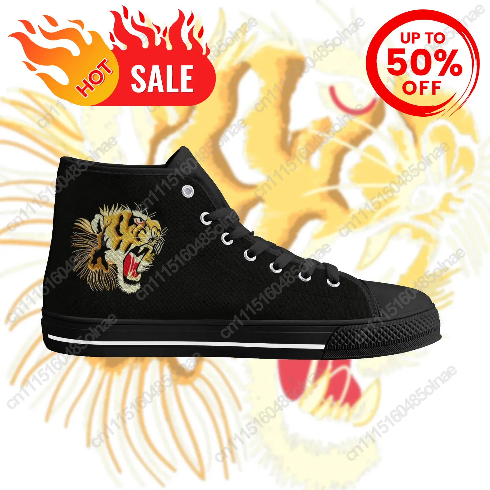 Tiger Graphic Men's Classic Top Canvas Women Vulcanized Shoes Teenage Flats Walking Sneakers High Quality Footwears