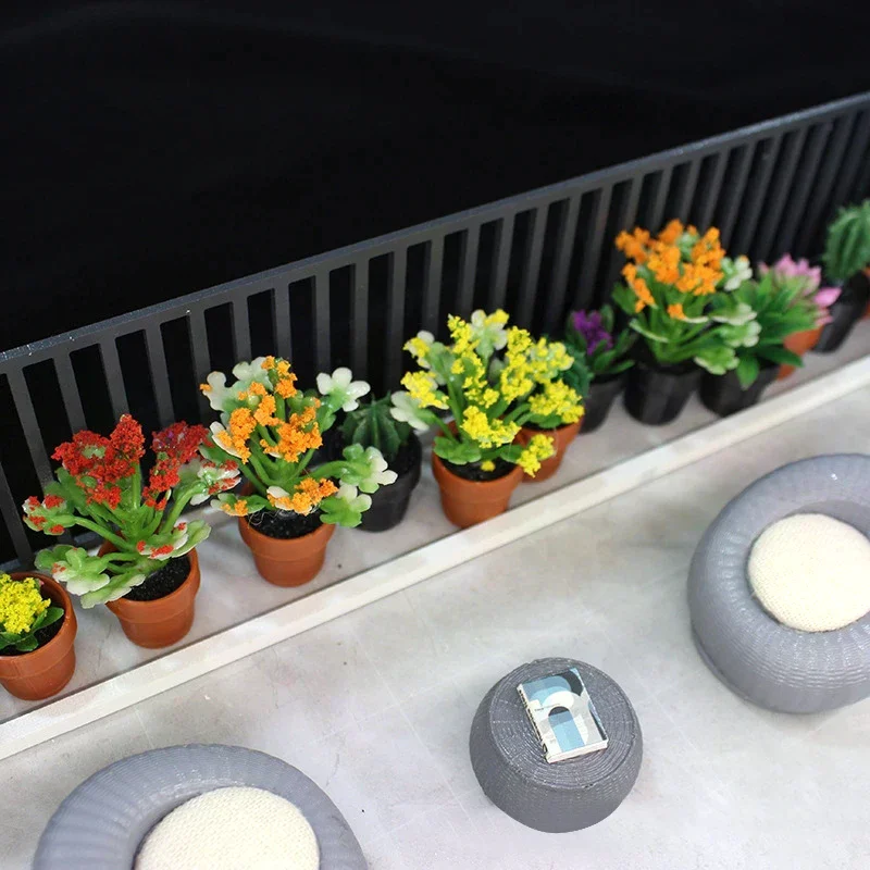 Casa de muñecas en miniatura, planta de simulación en maceta, modelo de jardín, adornos para el hogar, decoración para casa de muñecas, juguetes para juego de imitación, 5 uds., 1:12