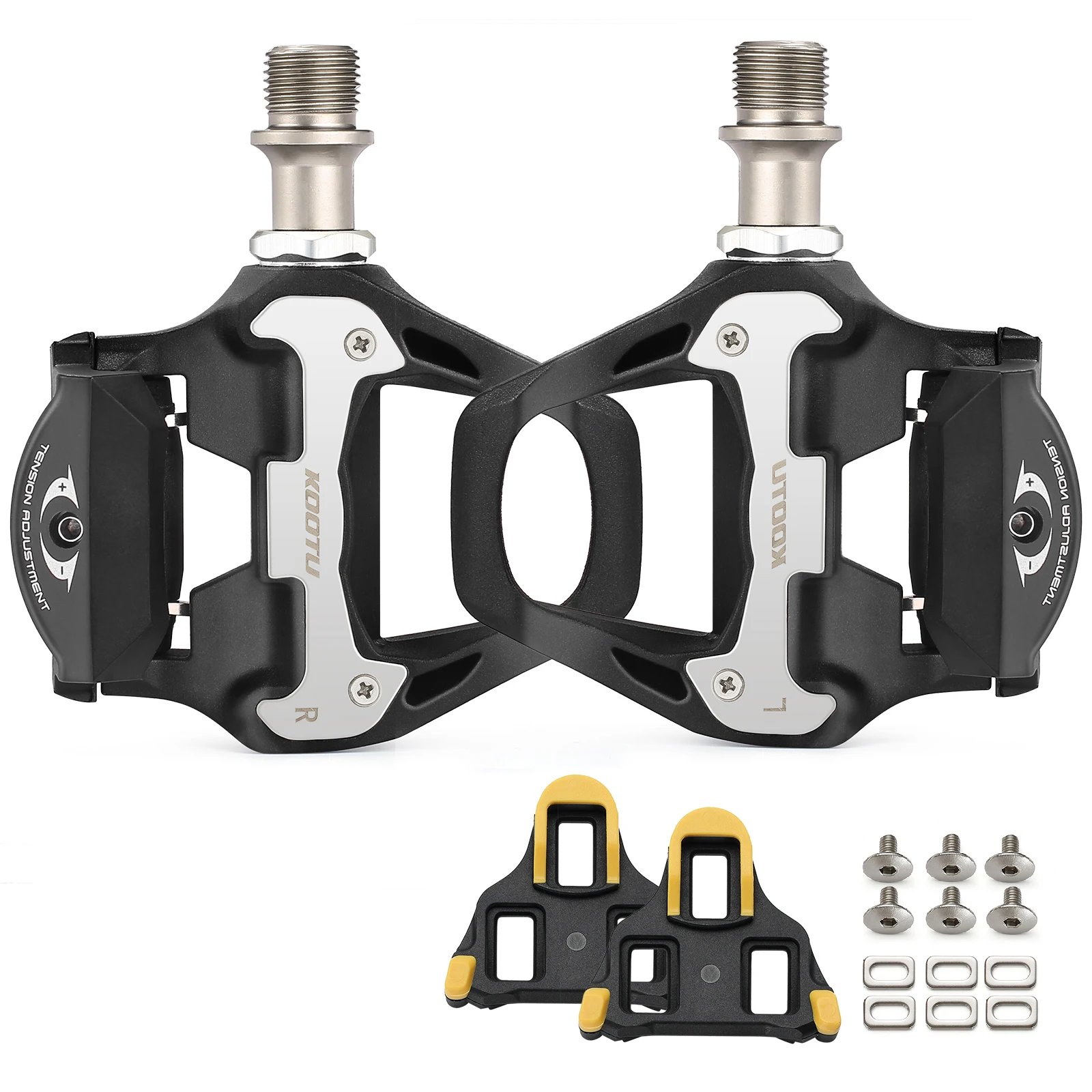 KOOTU bicycle lock pedal with SPD SL pedal with splint set without clamp pedal road bike racing pedal without clamp