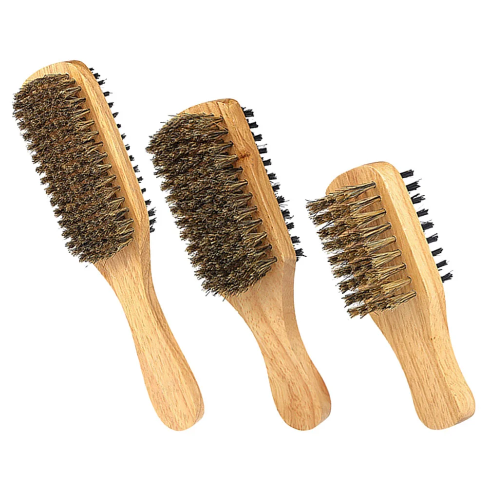 

3pcs Beard Brush With Nylon Bristles For Mens Grooming And Hair Styling 2-Sided Beard Brush Essential Barber And Hairdressing To