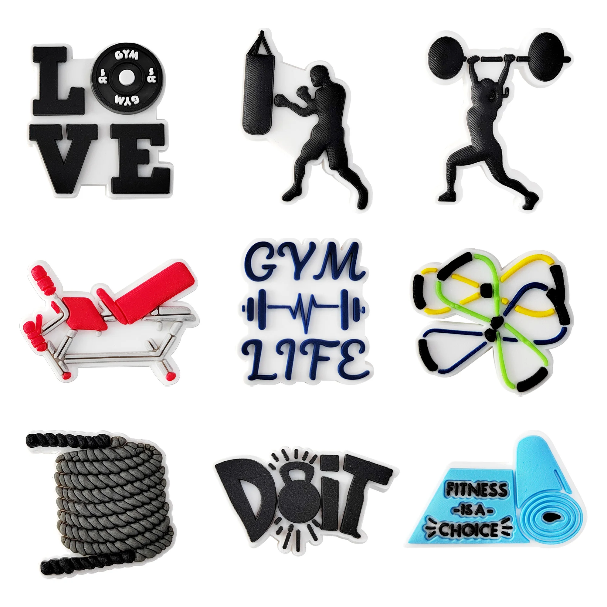 

Fitness Swimming Sports Series Shoe Charms Clogs Accessories Slide Sandals Garden Shoe Decoration Buckle Pins Gifts for Players