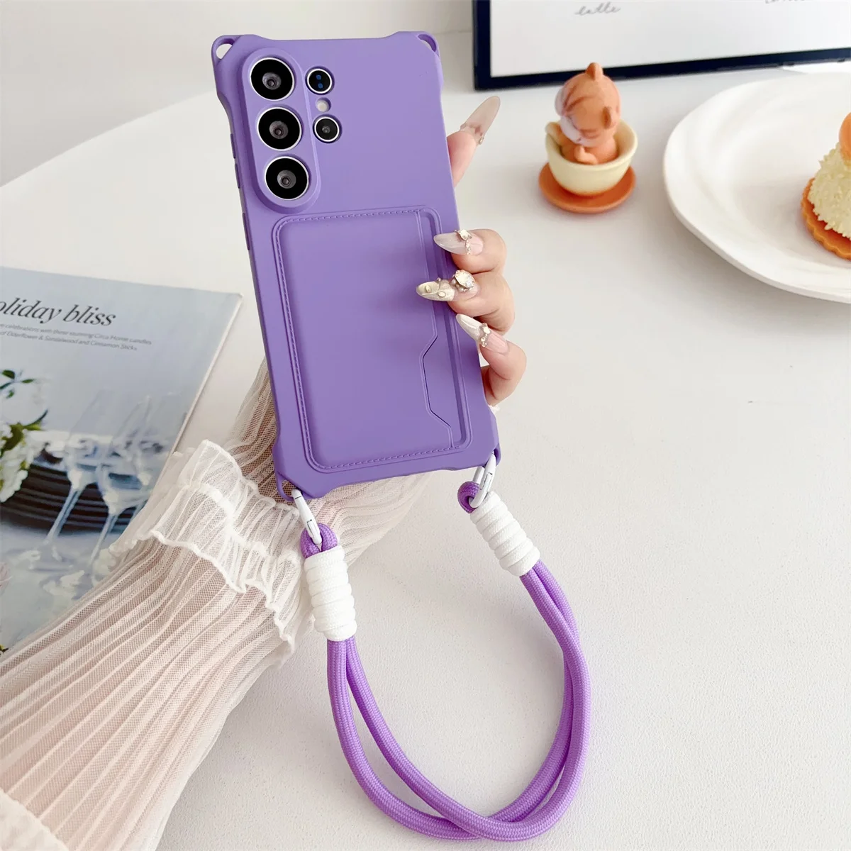 Handgelenkband Brieftasche Kartenhalter Handyhülle für Samsung Galaxy S26 S25 S24 Ultra S23 FE S22 Plus A17 A56 Silikon Schutzhülle – Detail 21