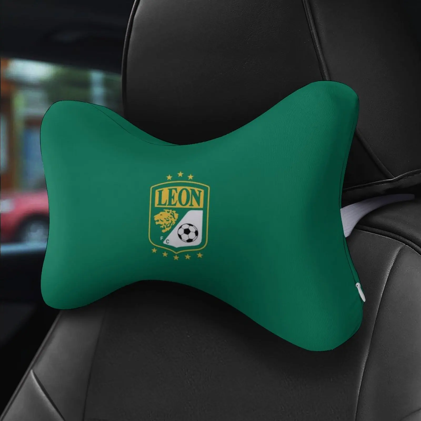 

Mexico Leon Club Decor Car Neck Pillow Seat Headrest Pillows Memory Foam Protector Travel Cute Gifts Rest Relax for Gaming Chair
