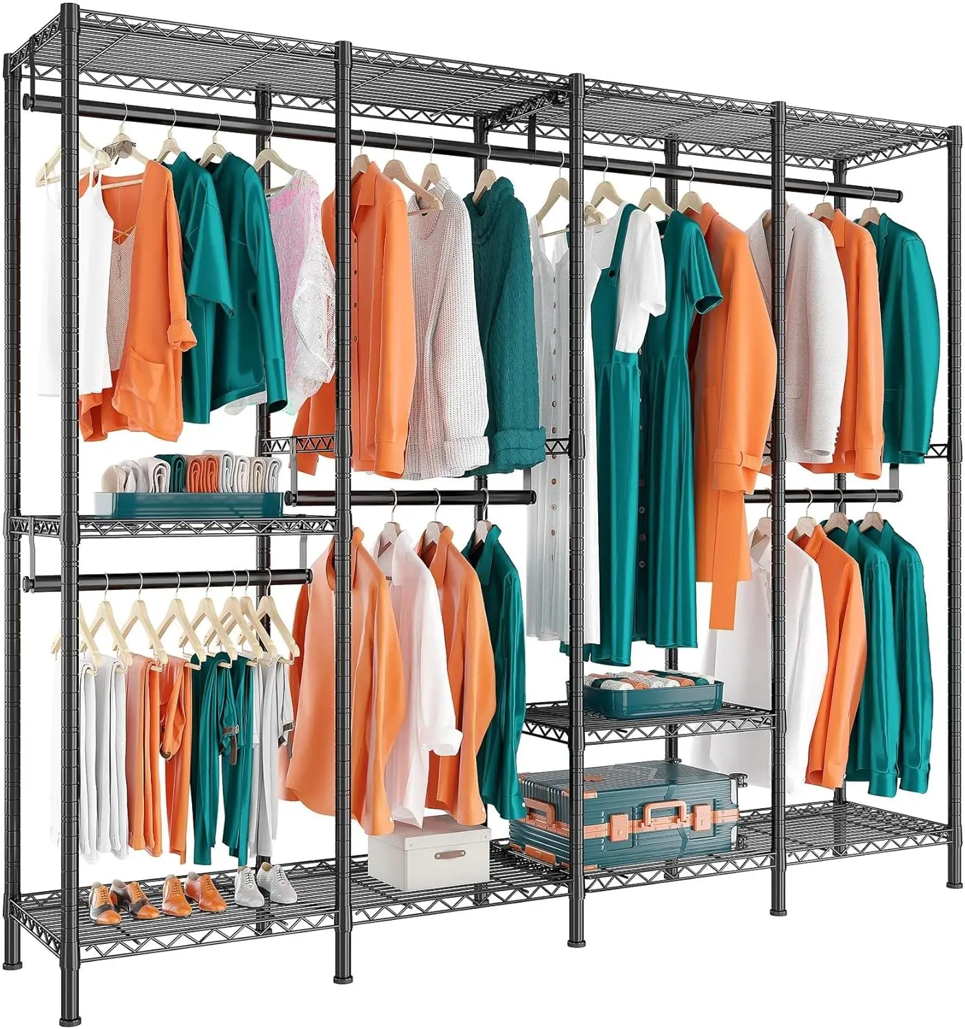 Clothing Rack, Heavy Duty Clothes Rack 1150LBS Clothing Racks for Hanging Clothes, 76