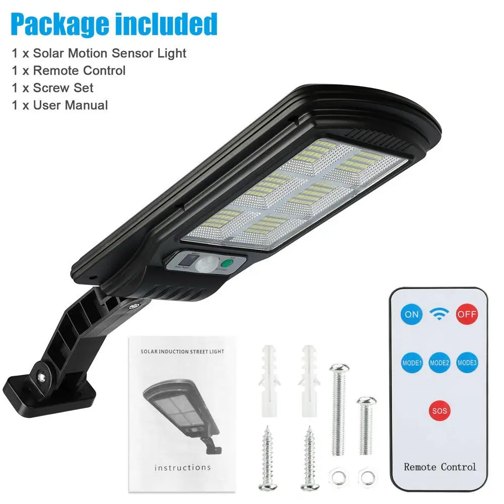 240 SMD Led Solar  Wall  Light Pir Motion Sensor + Light Sensor Ip67 Waterproof Light With Remote Control For Outdoor Lighting