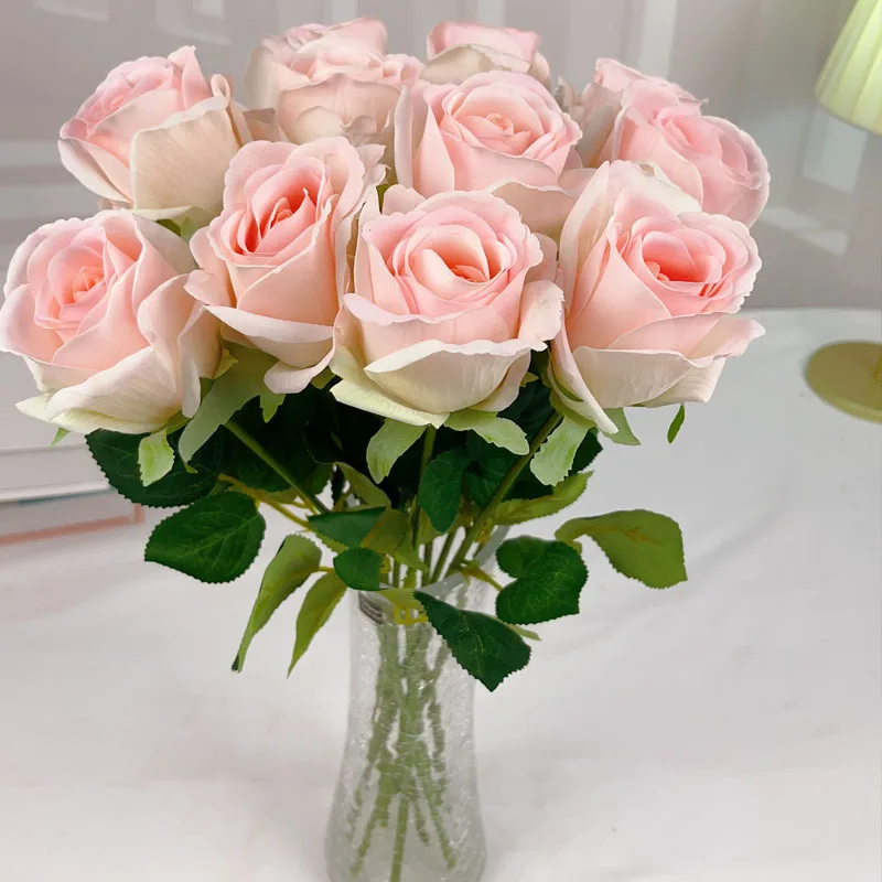 

7pc Moisturizing Rose Artifical Flowers Marrige Decor Bride Hand-holding Bouquet Wedding Party Home Fake Roses Flore Arrangement