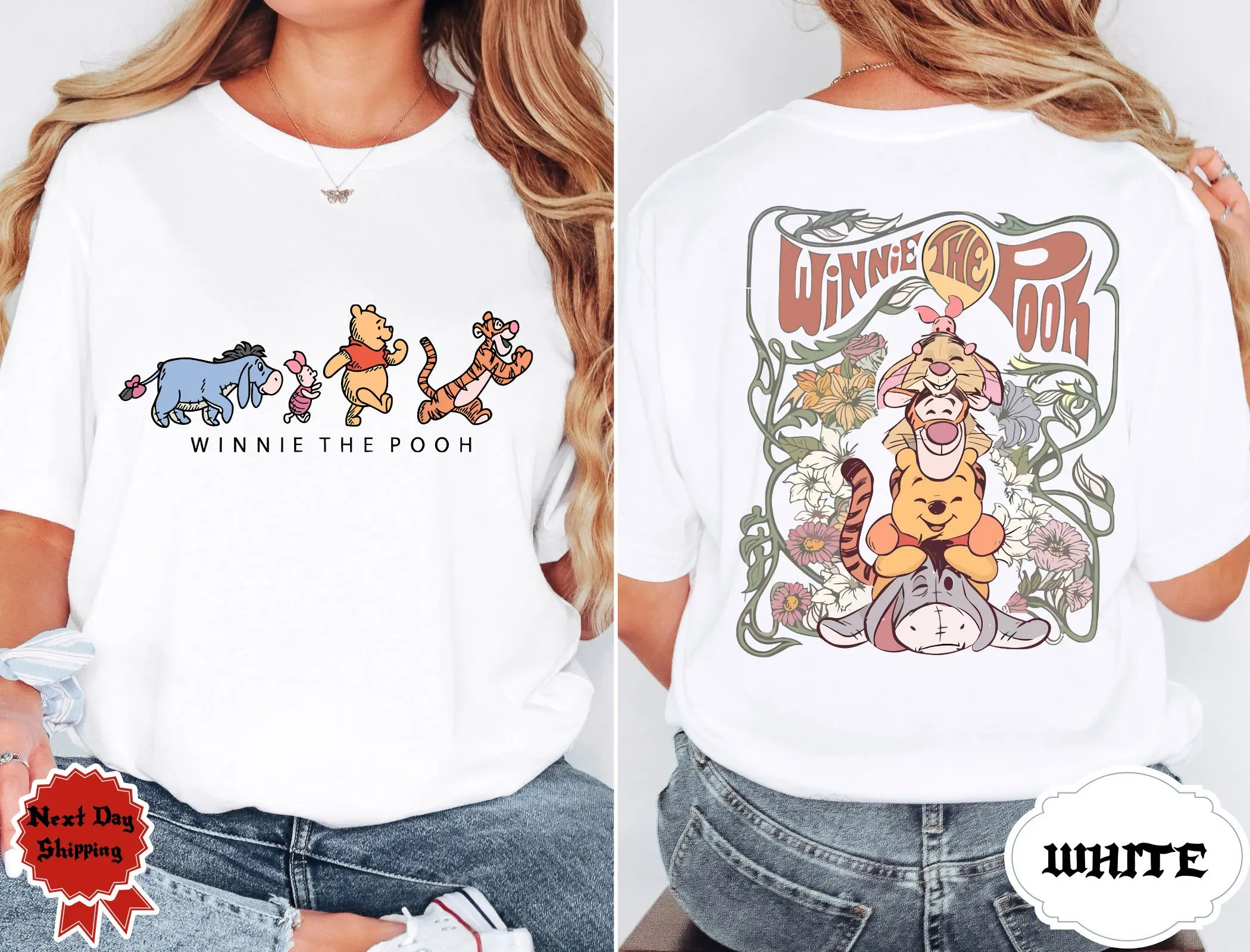 Camiseta de Winnie The Pooh, camiseta de Pooh y amigo, estampado de moda de Disney para mujer, Camiseta de algodón deportiva cómoda y transpirable de verano